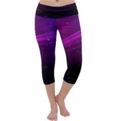 Purple Wallpaper Capri Yoga Leggings