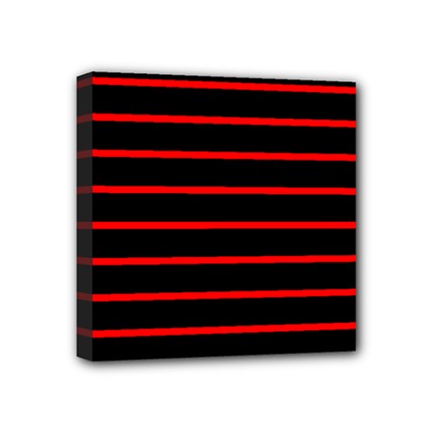 Red And Black Horizontal Lines And Stripes Seamless Tileable Mini Canvas 4  X 4 