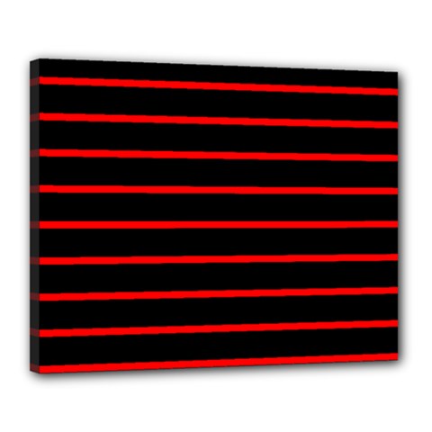 Red And Black Horizontal Lines And Stripes Seamless Tileable Canvas 20  X 16 