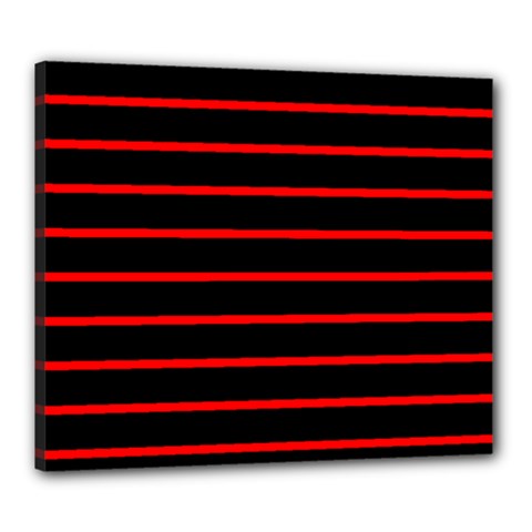 Red And Black Horizontal Lines And Stripes Seamless Tileable Canvas 24  X 20 