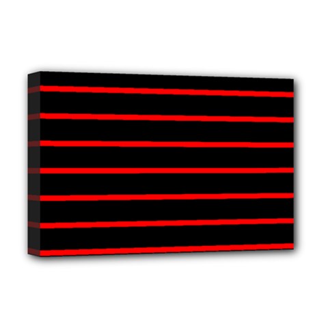 Red And Black Horizontal Lines And Stripes Seamless Tileable Deluxe Canvas 18  X 12  