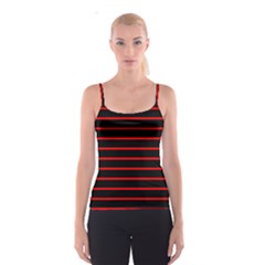 Red And Black Horizontal Lines And Stripes Seamless Tileable Spaghetti Strap Top by Amaryn4rt