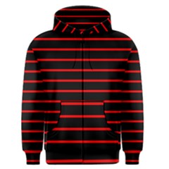 Red And Black Horizontal Lines And Stripes Seamless Tileable Men s Zipper Hoodie