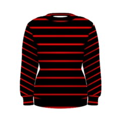 Red And Black Horizontal Lines And Stripes Seamless Tileable Women s Sweatshirt