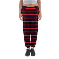 Red And Black Horizontal Lines And Stripes Seamless Tileable Women s Jogger Sweatpants by Amaryn4rt