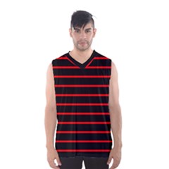 Red And Black Horizontal Lines And Stripes Seamless Tileable Men s Basketball Tank Top