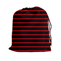 Red And Black Horizontal Lines And Stripes Seamless Tileable Drawstring Pouches (xxl)