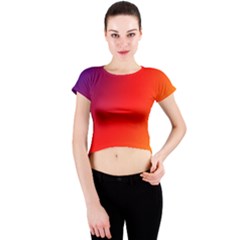 Rainbow Background Crew Neck Crop Top