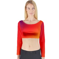 Rainbow Background Long Sleeve Crop Top