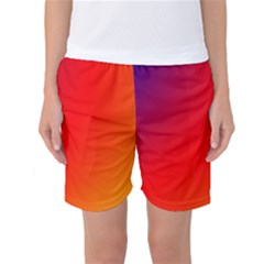 Rainbow Background Women s Basketball Shorts