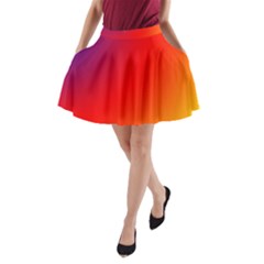 Rainbow Background A-line Pocket Skirt