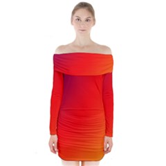 Rainbow Background Long Sleeve Off Shoulder Dress