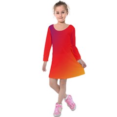 Rainbow Background Kids  Long Sleeve Velvet Dress