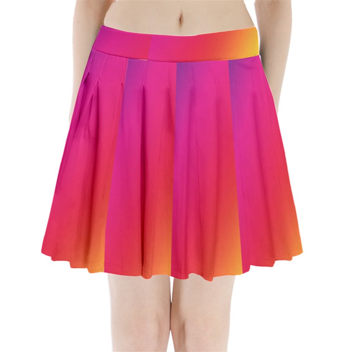 Rainbow Colors Pleated Mini Skirt