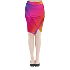 Rainbow Colors Midi Wrap Pencil Skirt