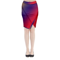 Rainbow Two Background Midi Wrap Pencil Skirt