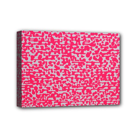 Template Deep Fluorescent Pink Mini Canvas 7  X 5 