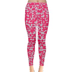 Template Deep Fluorescent Pink Leggings  by Amaryn4rt