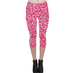 Template Deep Fluorescent Pink Capri Leggings  by Amaryn4rt