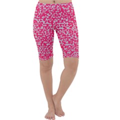 Template Deep Fluorescent Pink Cropped Leggings  by Amaryn4rt