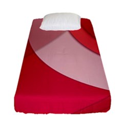 Red Material Design Fitted Sheet (single Size)