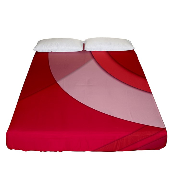 Red Material Design Fitted Sheet (California King Size)