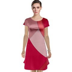 Red Material Design Cap Sleeve Nightdress