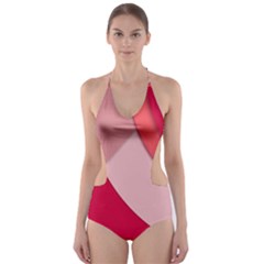 Red Material Design Cut-out One Piece Swimsuit