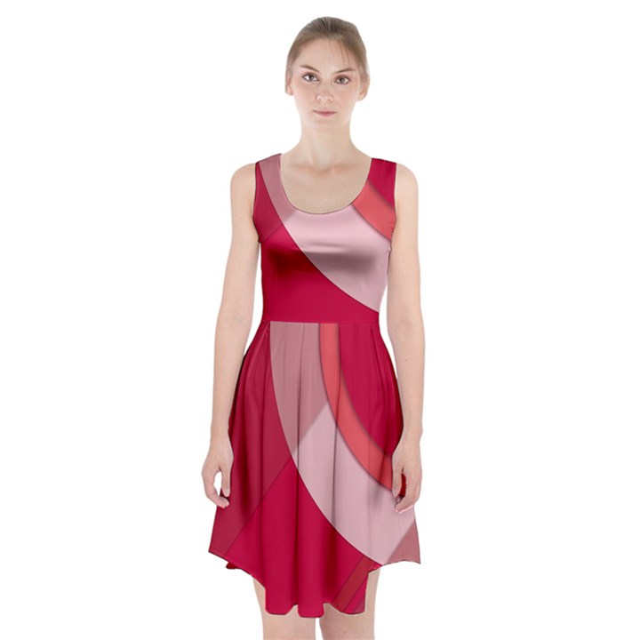 Red Material Design Racerback Midi Dress