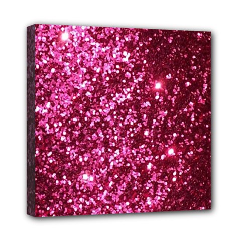 Pink Glitter Mini Canvas 8  X 8 