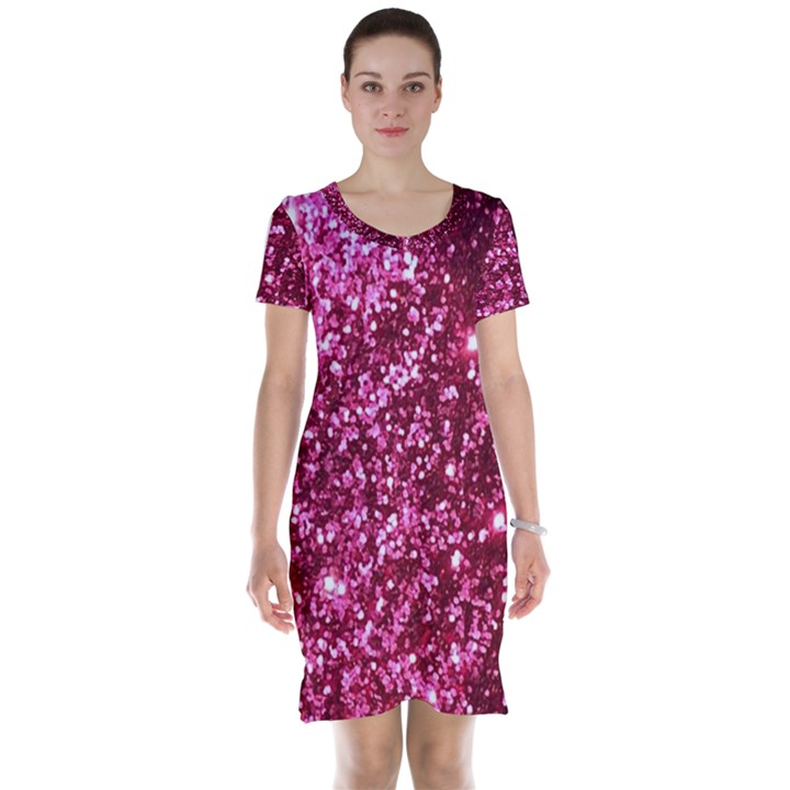 Pink Glitter Short Sleeve Nightdress