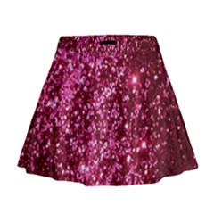 Pink Glitter Mini Flare Skirt