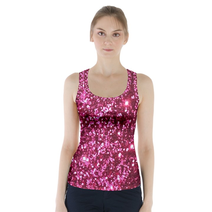 Pink Glitter Racer Back Sports Top