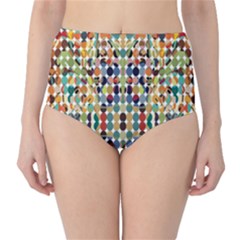 Retro Pattern Abstract High-waist Bikini Bottoms