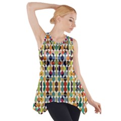 Retro Pattern Abstract Side Drop Tank Tunic