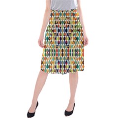 Retro Pattern Abstract Midi Beach Skirt