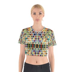 Retro Pattern Abstract Cotton Crop Top