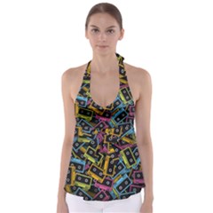 Type Pattern Babydoll Tankini Top