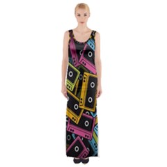 Type Pattern Maxi Thigh Split Dress