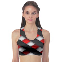 Red Textured Sports Bra