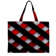 Red Textured Zipper Mini Tote Bag