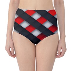 Red Textured High-waist Bikini Bottoms by Amaryn4rt