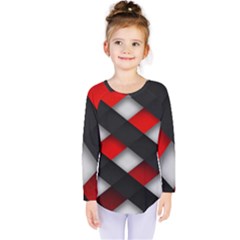 Red Textured Kids  Long Sleeve Tee