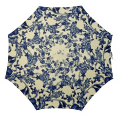 Vintage Blue Drawings On Fabric Straight Umbrellas by Amaryn4rt