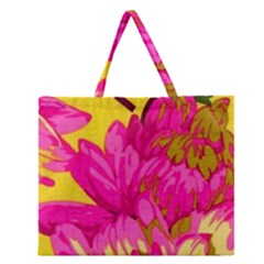 Beautiful Pink Flowers Zipper Large Tote Bag by Brittlevirginclothing