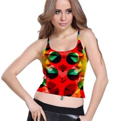 Abstract Digital Design Spaghetti Strap Bra Top