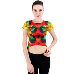 Abstract Digital Design Crew Neck Crop Top by Amaryn4rt