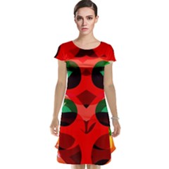 Abstract Digital Design Cap Sleeve Nightdress