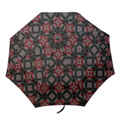 Abstract Black And Red Pattern Folding Umbrellas