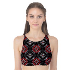 Abstract Black And Red Pattern Tank Bikini Top